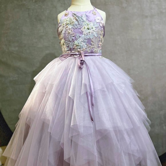 Stunning Brand New Custom Girls Sz 8/9 Lavender Photography Formal Gown - Picture 1 of 3